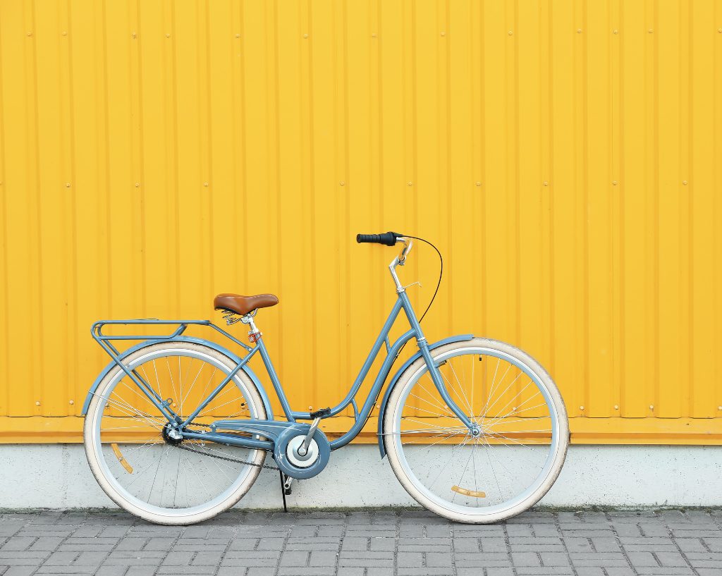 bike in the yellow background