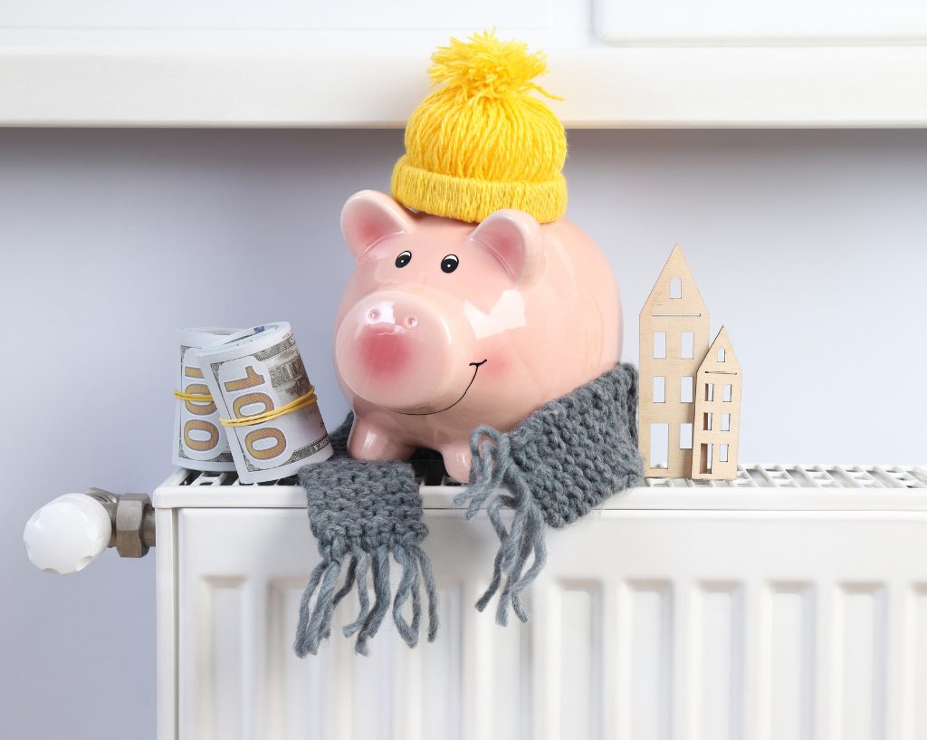 Piggy bank on radiator